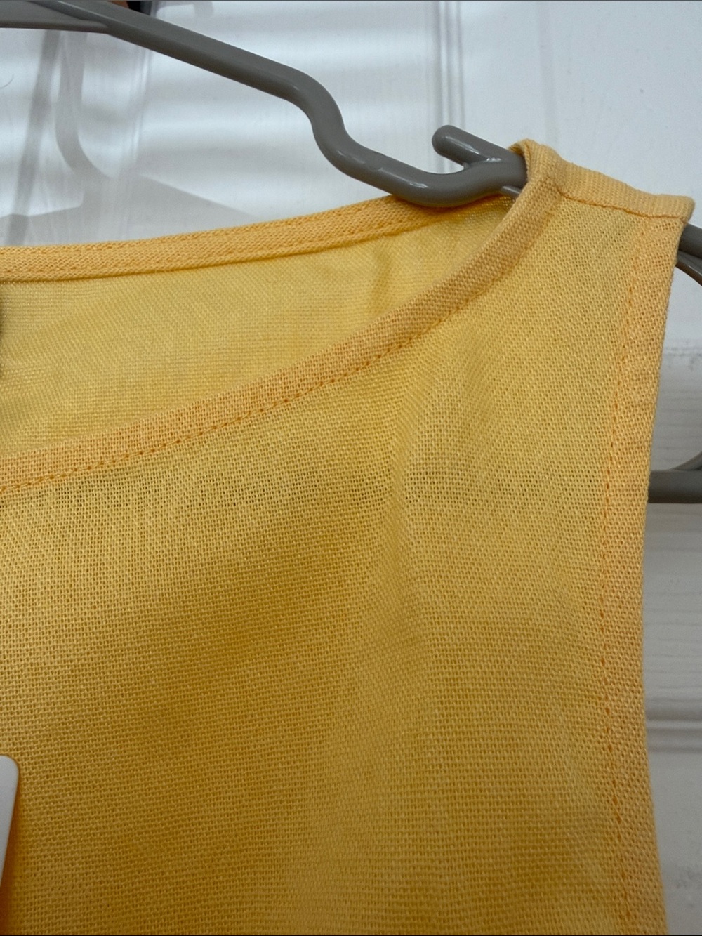 LINEN-BLEND BEADED KNOTTED RUCHED TANK TOP - Picture 4 of 4